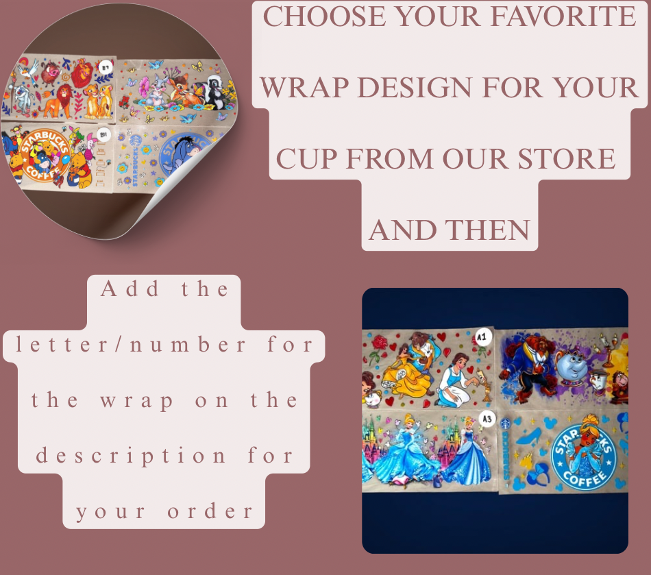 16oz Plastic Cup with Lid and Straw (NO GLITTER) just Unique Featuring Wrap.